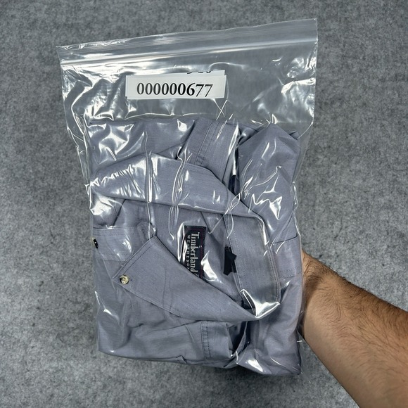 Vintage timberland Weather Gear Button down Shirt Men's size XL Grey Made USA - Picture 15 of 15